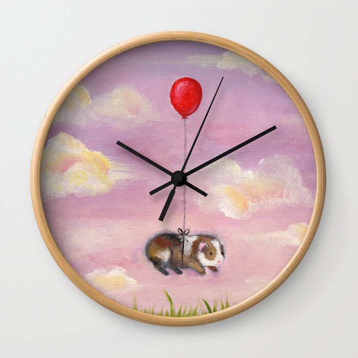 Balloon Ride - Guinea Pig With Balloon Wall Clock