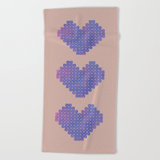 Heart X Purple Beach Towel