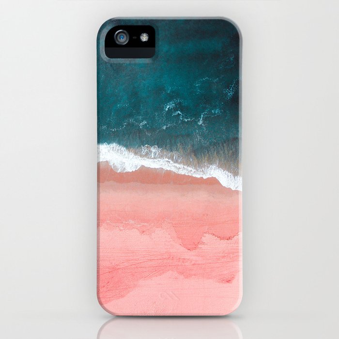 turquoise sea pastel beach iii iphone case