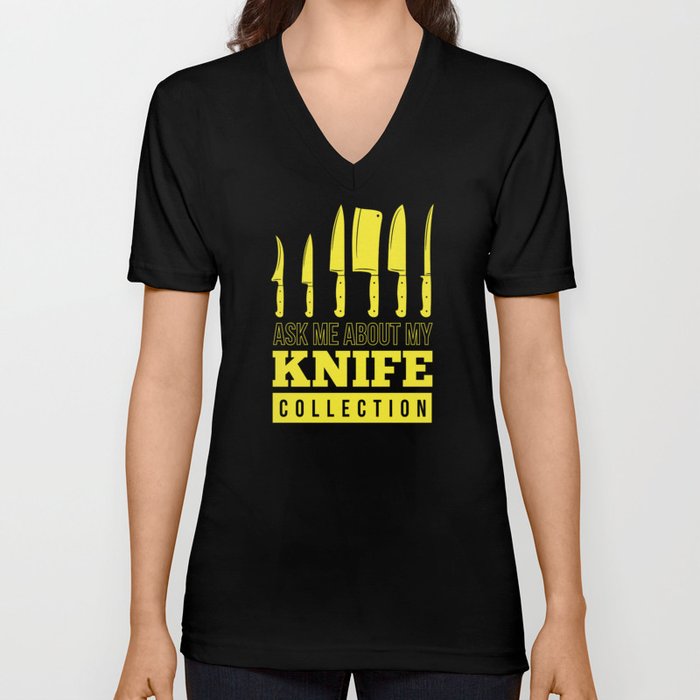 Knife Knife Collection Knife Collector V Neck T Shirt