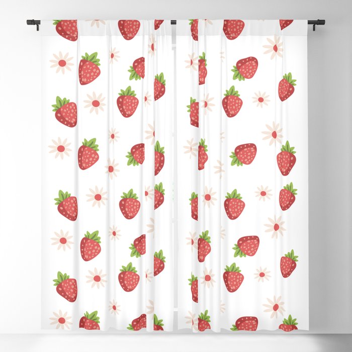 Flowers & Strawberries Blackout Curtain