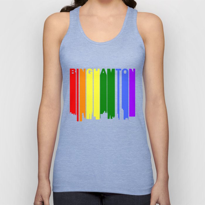 Binghamton New York Gay Pride Rainbow Skyline Tank Top