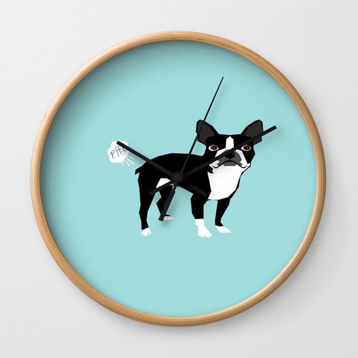 Boston Terrier funny fart dog pure breed gifts dog lovers Wall Clock