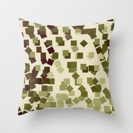Modern Geometric Squares Forest Lime Green Throw Pillow