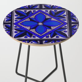 talavera mexican tile in blu Side Table