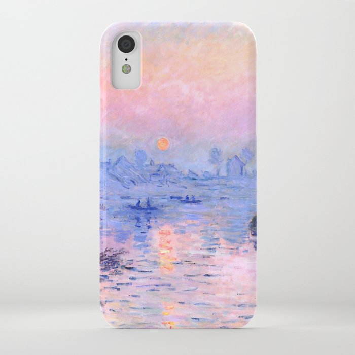 Claude Monet "Sunset on the Seine at Lavacourt. Winter Effect" iPhone Case
