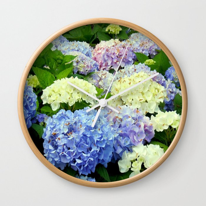 Hydrangea Flowers Mix Wall Clock