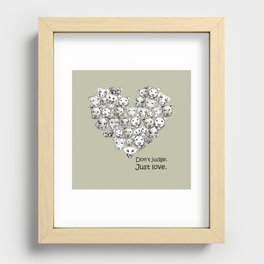 Just Love. (black text) Recessed Framed Print