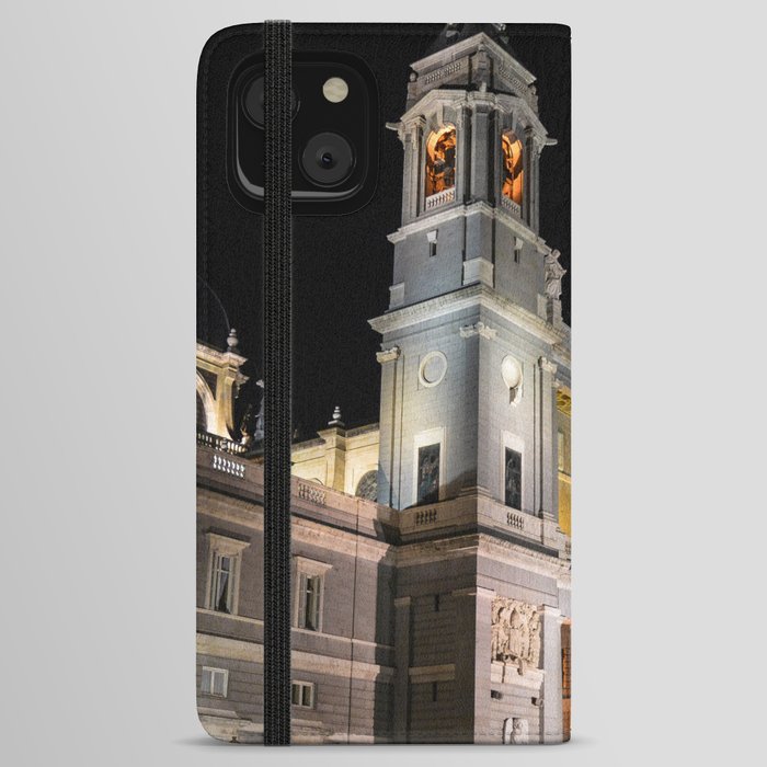 Spain Photography - Catedral De La Almudena Under The Night Sky iPhone Wallet Case