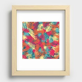 Funky psychotropical palms Recessed Framed Print