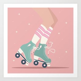 Roller skate girl 001 Art Print