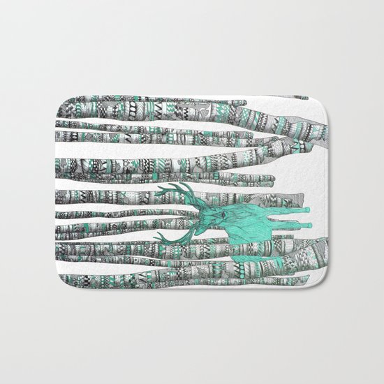 Turquoise Stag Bath Mat