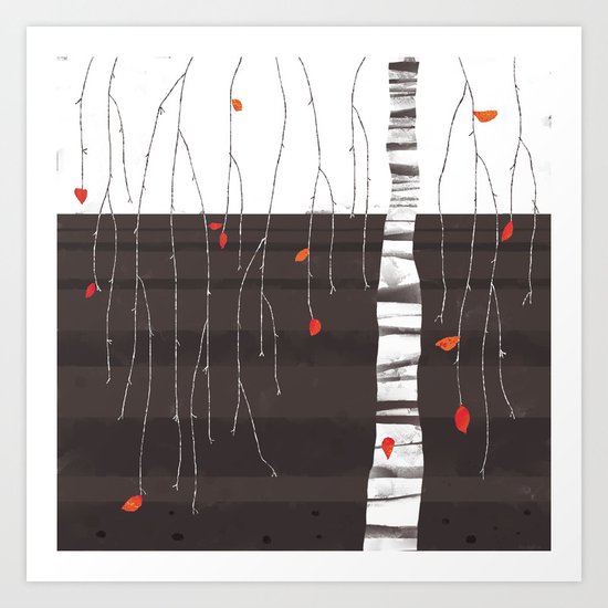 The last of the leaves. Art Print