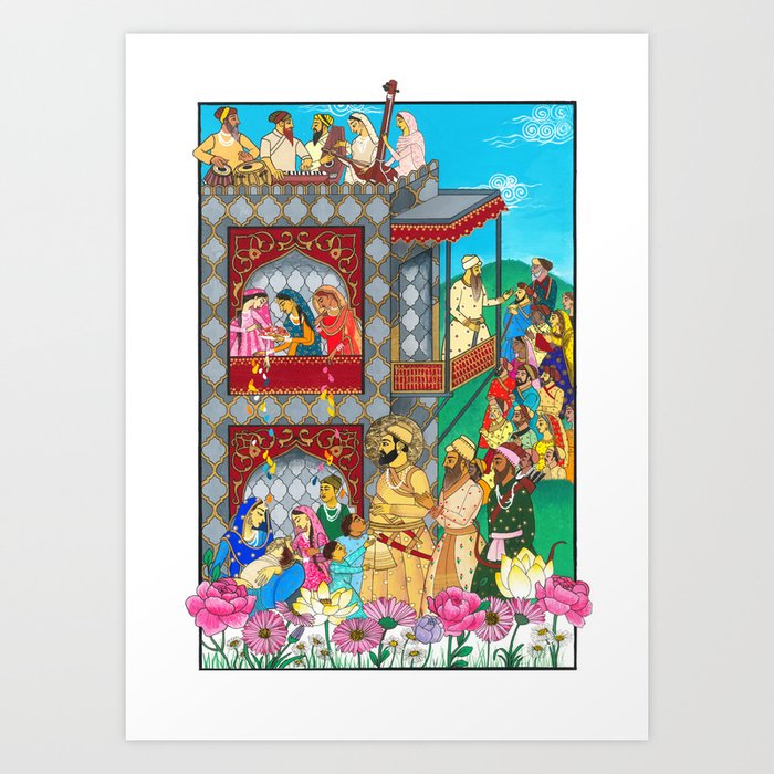 Birth of Guru Tegh Bahadur Art Print