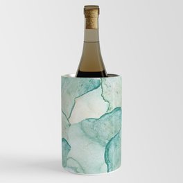 Green watercolor painting undersea pattern Wine Chiller