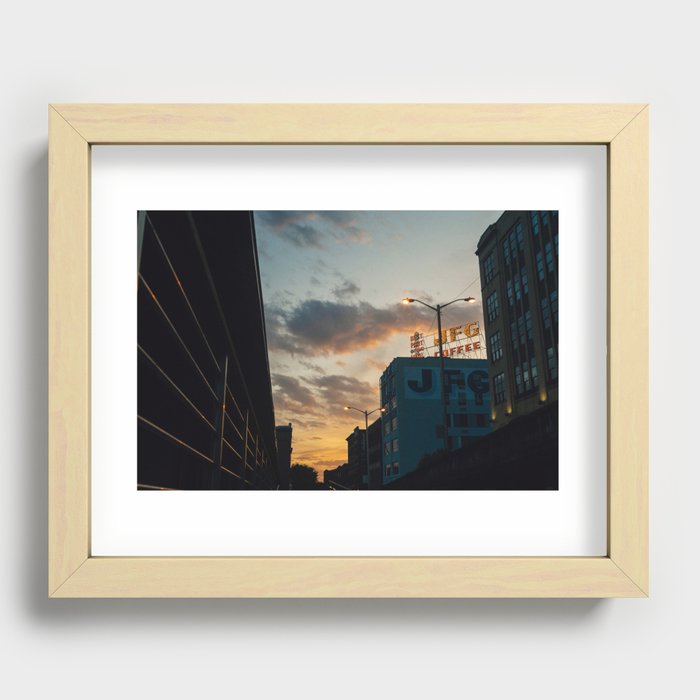 Old City Sunrise Recessed Framed Print