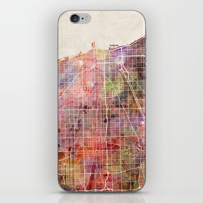 Chicago map iPhone Skin