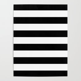 Stripe Black And White Horizontal Line Bold Minimalist Cabana Stripes Lines Drawing Poster