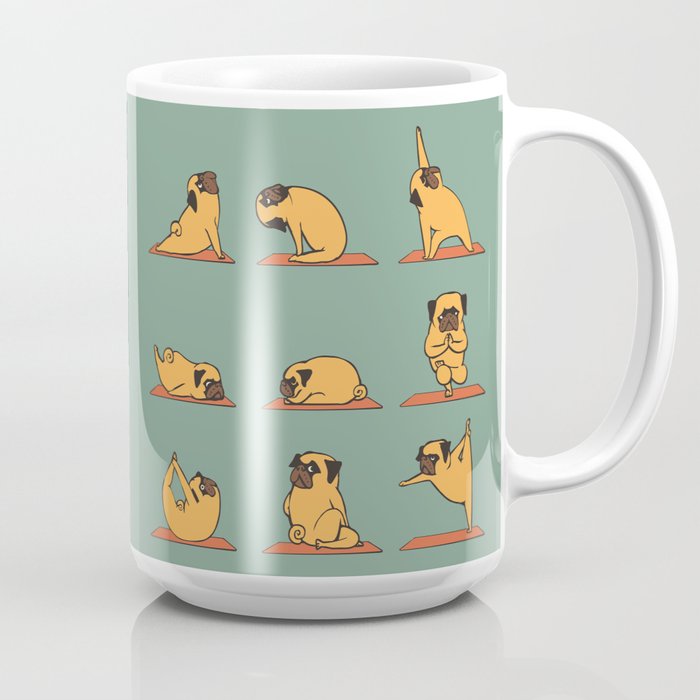 Pug Yoga Coffee Mug by Huebucket