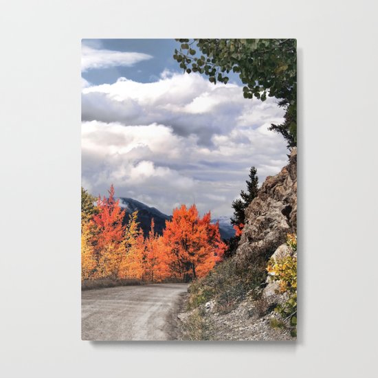 Autumn Mountain Road Metal Print