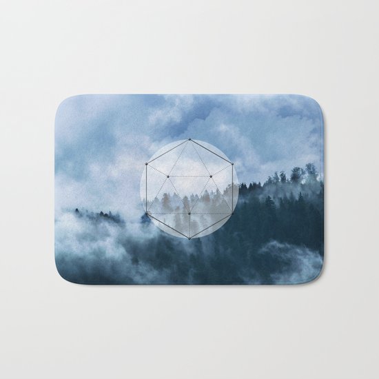 Wander into the wild blue mountains Bath Mat