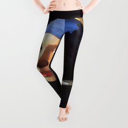 Girl with a Pearl Earring After Johannes Vermeer Leggings