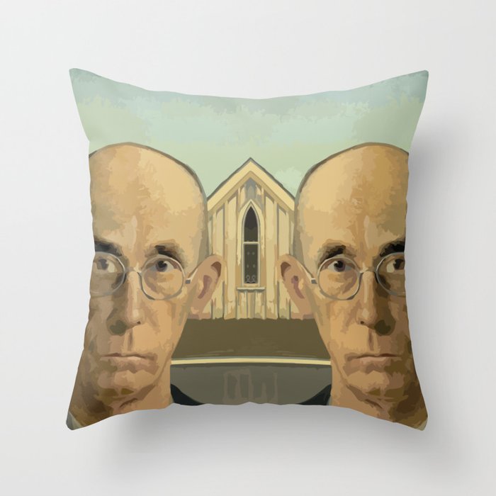 Gay American Gothic - LGBT Marriage Equality Throw Pillow