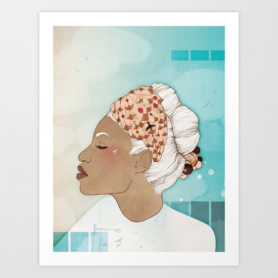 Feathery Turnings (I) Art Print