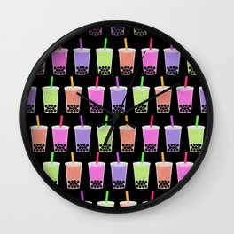 Bubble Tea Glitz Pattern Wall Clock