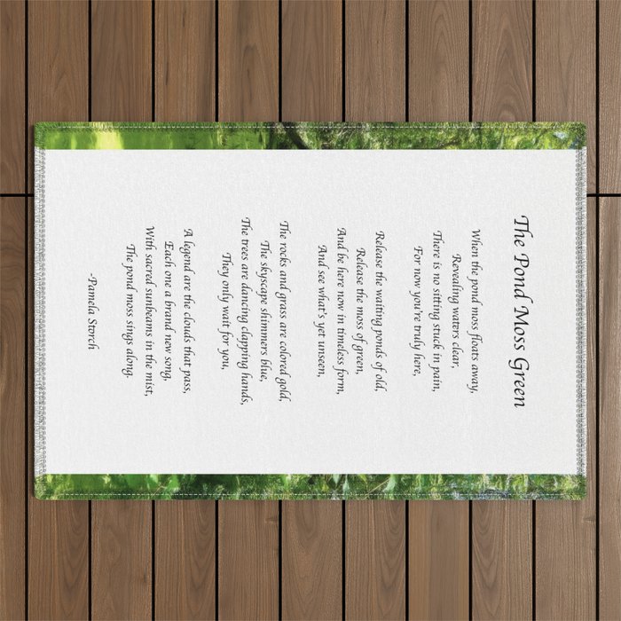 The Pond Moss Green Poem Outdoor Rug