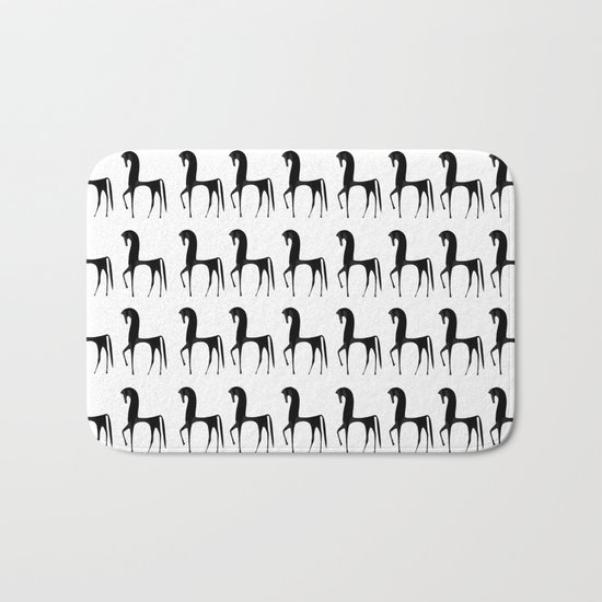Black Horses Bath Mat