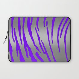 Silver Tiger Stripes Purple Laptop Sleeve