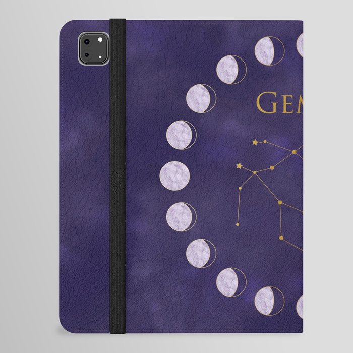 Gemini, Purple Phases of the Moon iPad Folio Case