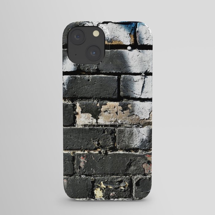 Gritty Spray Painted Black Wall  iPhone Case