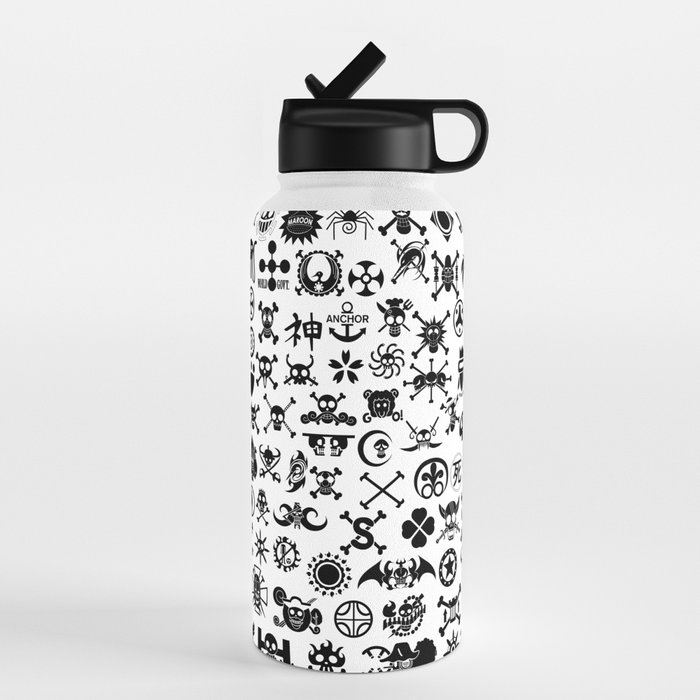 38 oz. Grey Black and Blue Jolly Roger Water Bottle