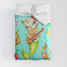 Mermaid Cat with Ukulele Comforter