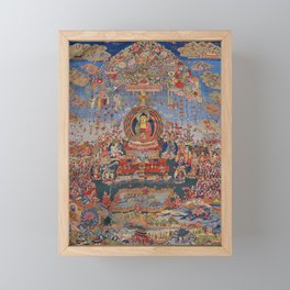 Buddhist Thangka of Shakyamuni Framed Mini Art Print