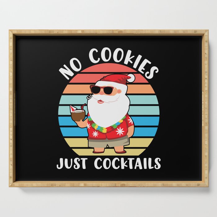 Funny Christmas In July Santa Serving Tray