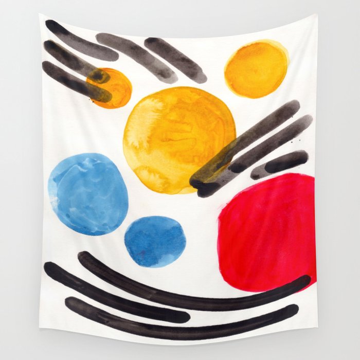 Fun Colorful Abstract Painting Juvenile Primary Colors Bubbles