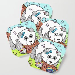 Cute Panda Bubble Pop Doodle green version Coaster