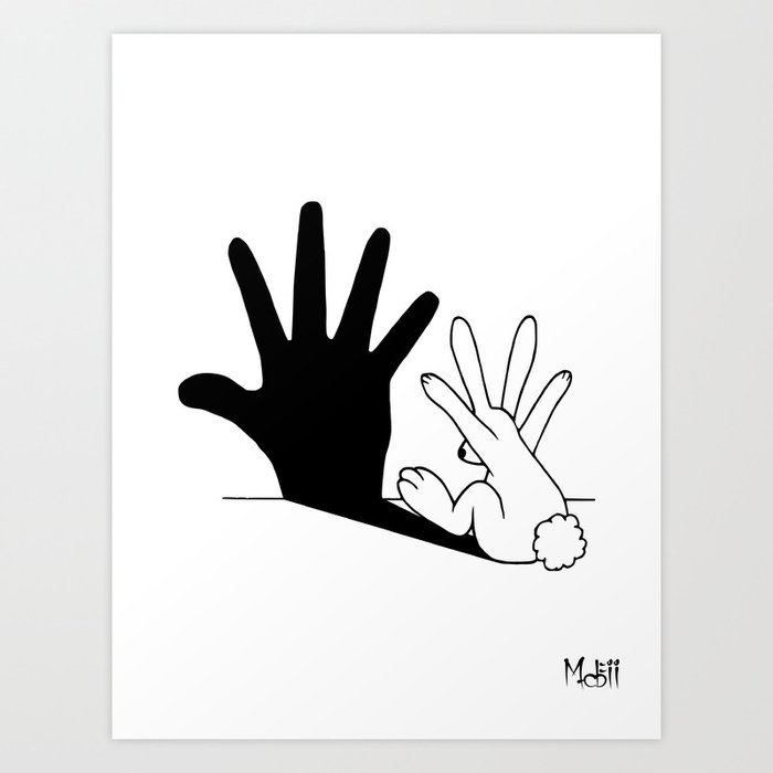 Rabbit Hand Shadow Kunstdrucke