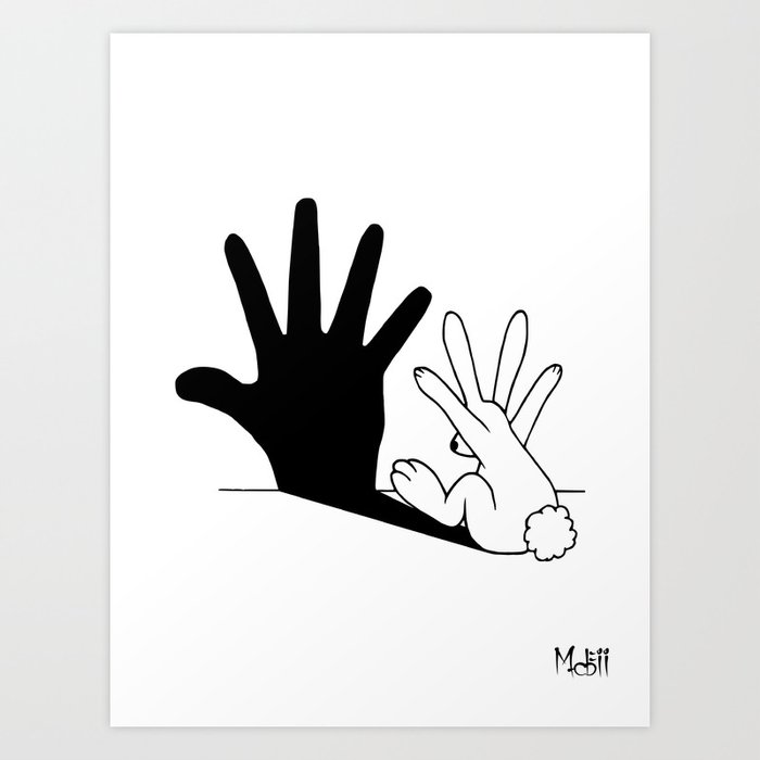 Rabbit Hand Shadow Kunstdrucke Rabbit Hand Shadow Kunstdrucke