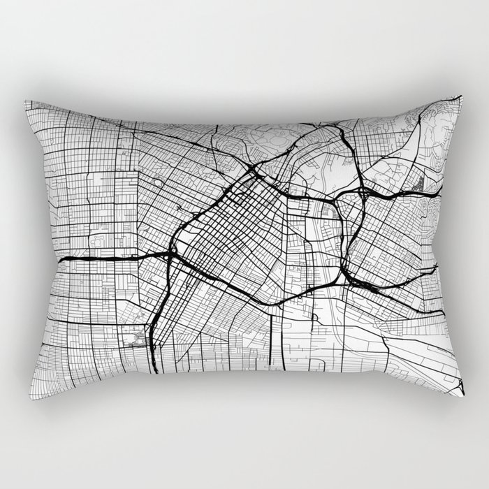Los Angeles Map White Rectangular Pillow