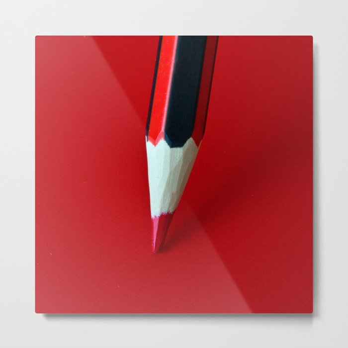 Crayon rouge red Metal Print