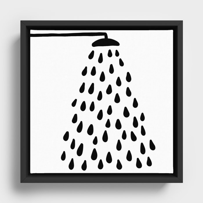 Shower in bathroom Framed Canvas