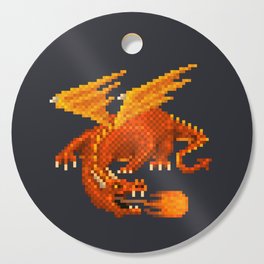 Pixel Fiery Dragon Cutting Board