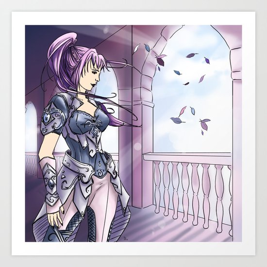 Guerière violette Art Print