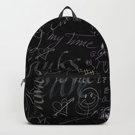 On the blackboard Backpack | Conscious, Blackboard, Affirmation, Handwriting, Consciousness, Spirit, Alert, Typography, Thoughts, Graphicdesign 