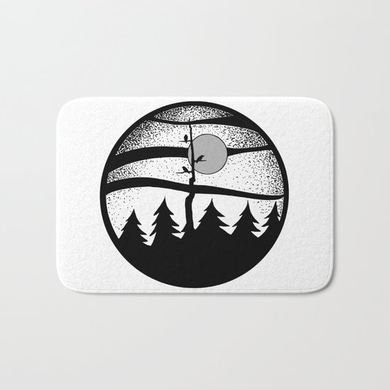 Raven Tree Monochrome Bath Mat