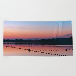 Beautiful sunset over the lake #3 Beach Towel